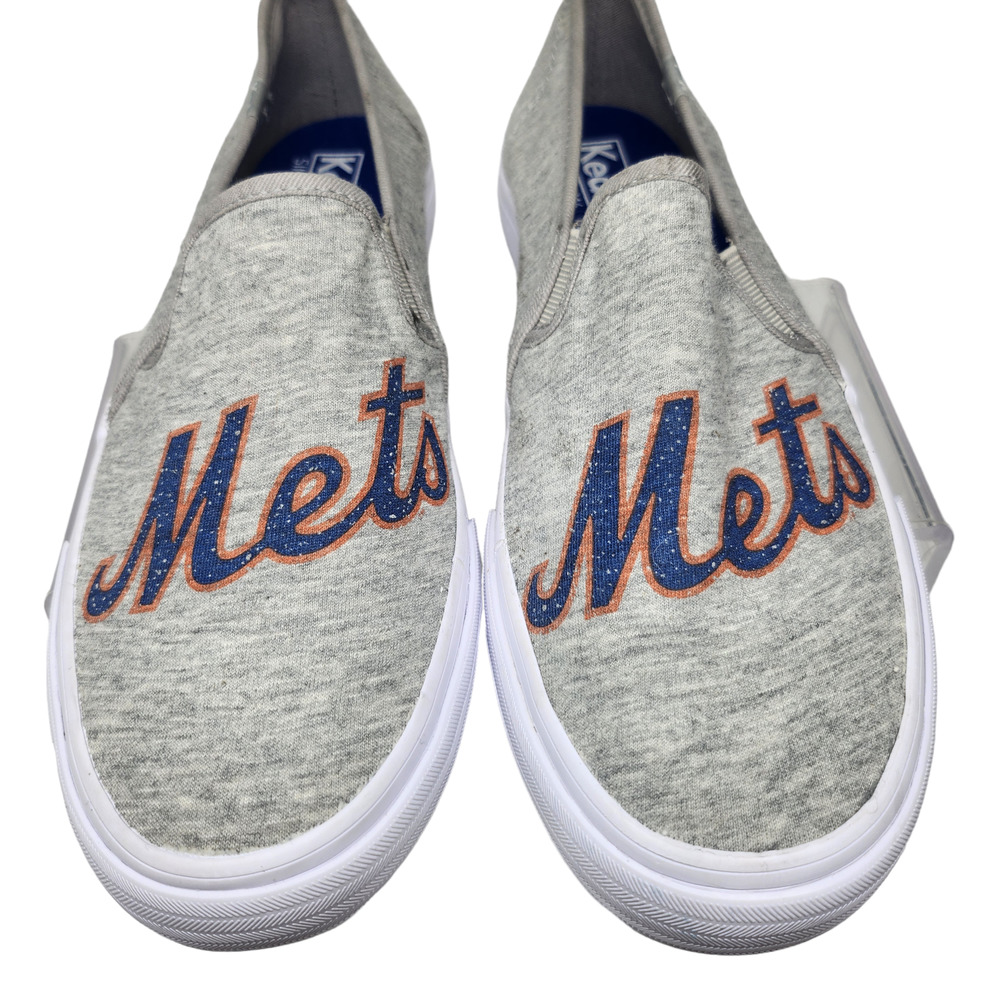 New York Mets Shoes Womens 9.5 Gray Blue Orange Keds Slip Ons MLB Baseball Comfy - Picture 4 of 12